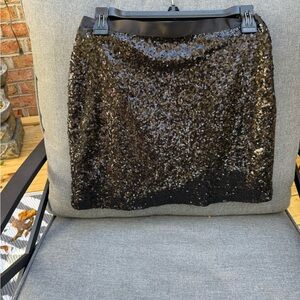 BB Dakota Shimmering Black Sequin Mini Skirt
